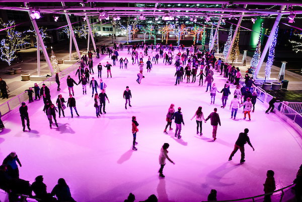 Thanksgiving Weekend in Utah, Ice skating at Gallivan Center