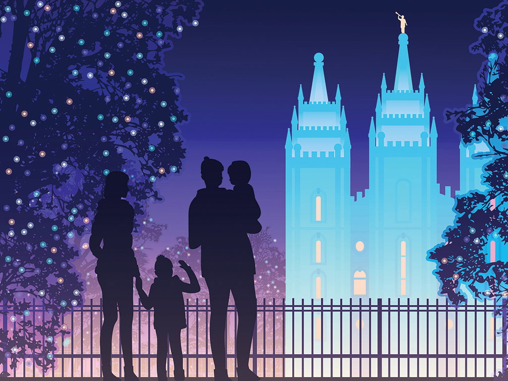 Temple Square illustration, Temple Square, Salt Lake City, Mormon Temple