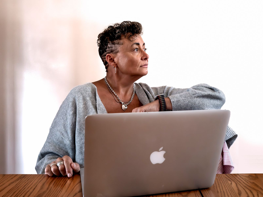 Actress Tamara Howell plays Sugar in PYGmalion Theatre Company's production of 'Tiny Beautiful Things.' Photo courtesy PYGmalion Theatre Company.