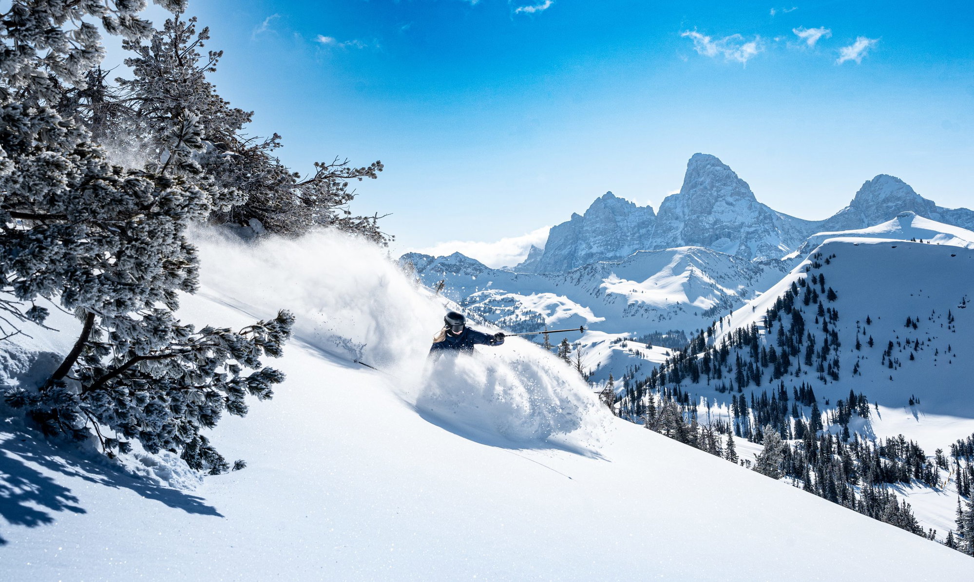 Grand Targhee skier, tetons, Wyoming