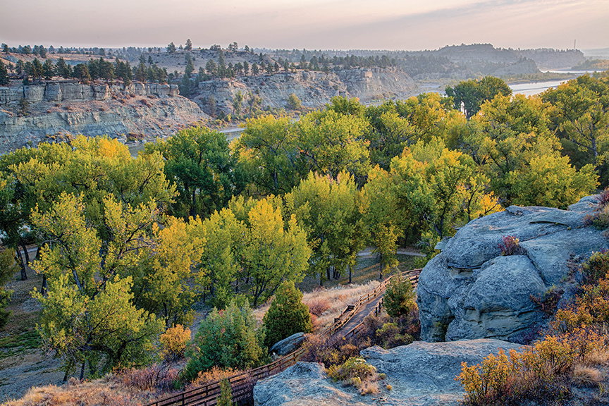 Pompeys Pillar National Monument, Lewis and Clark National Historic Trail. Photo by Montana Office of Tourism and Business Development.